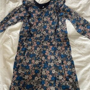 Tea Collection Black Girls' Floral Dress - Black & Blue
